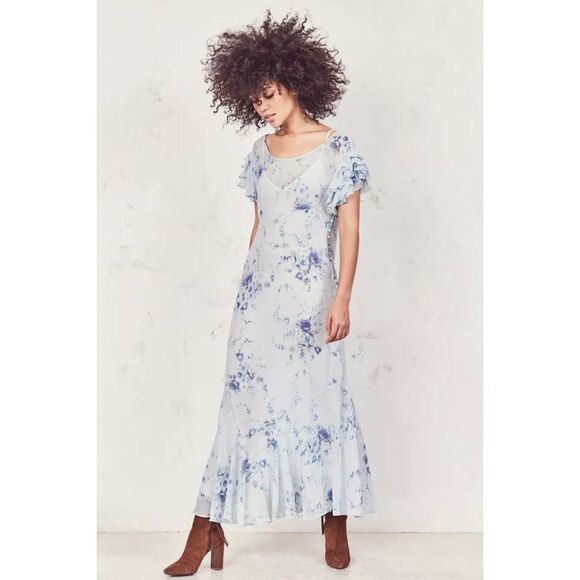 Love shack fancy Sloane Midi Silk Dress - Picture 1 of 12